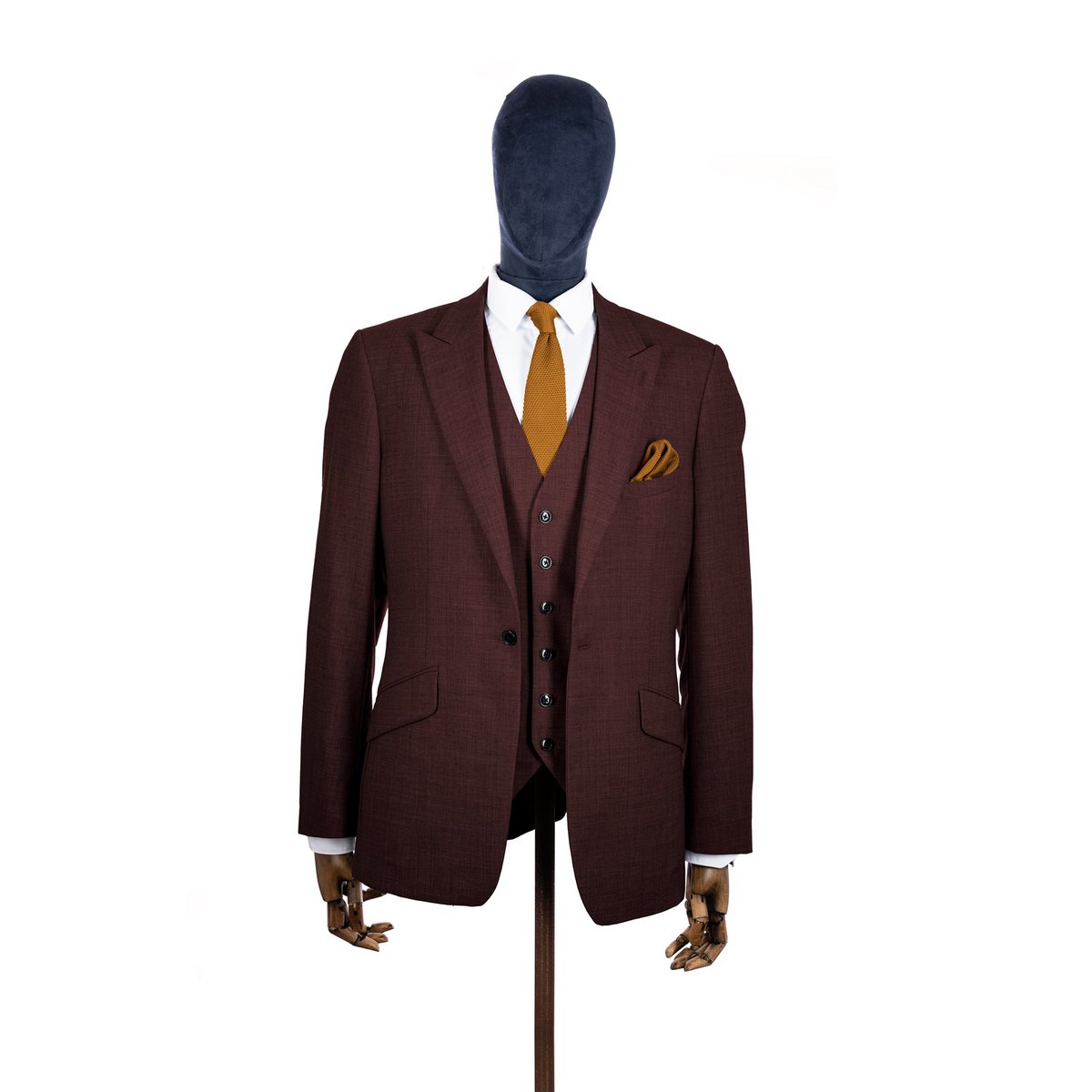 Orange ember knitted tie and pocket square set
