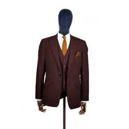 Orange ember knitted tie and pocket square set