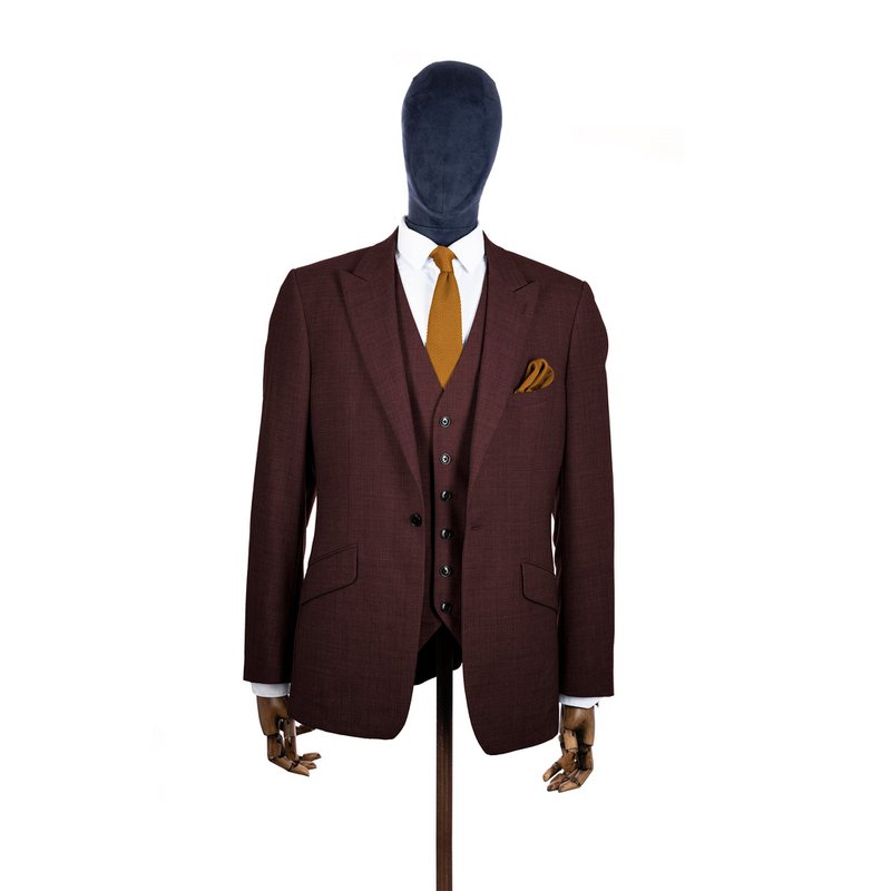 Orange ember knitted tie and pocket square set