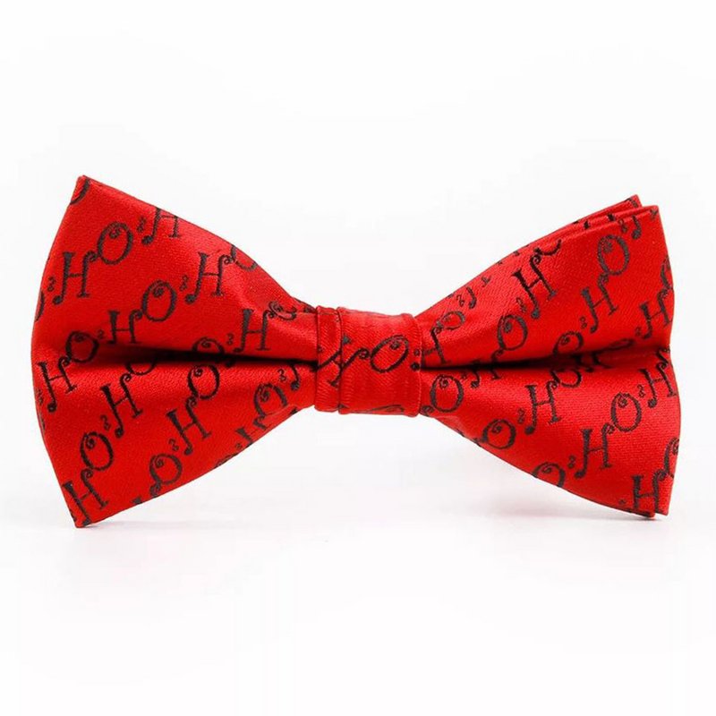 Christmas bowtie "Red Hohoho with black writing"