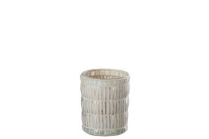 J-Line Candle holder - glass/cement - gray - large