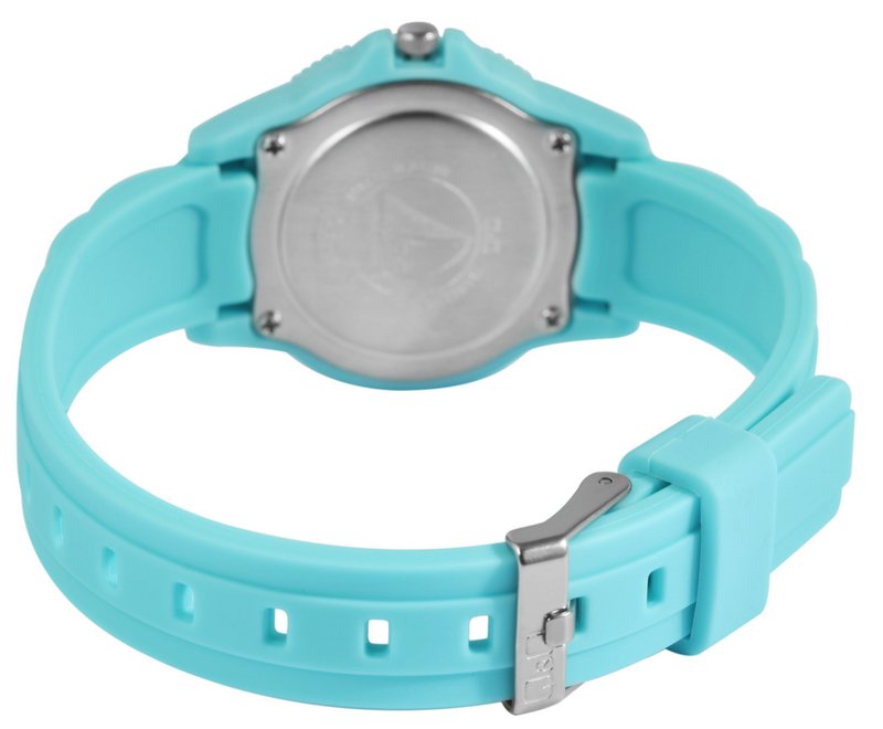 Montre Q&Q pour enfants/jeunes avec bracelet en silicone, 10 ATM, bleu clair