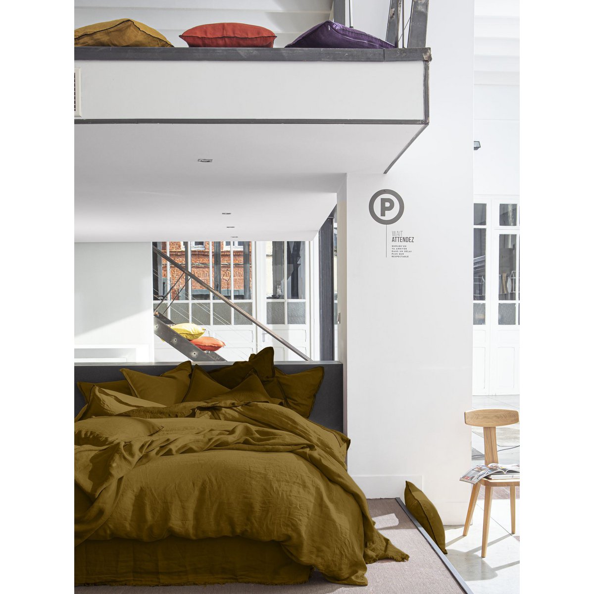 DUVET COVER 240X220CM 100% WASHED LINEN MOKA