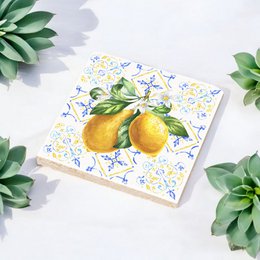 Juego de posavasos de piedra - Limón italiano