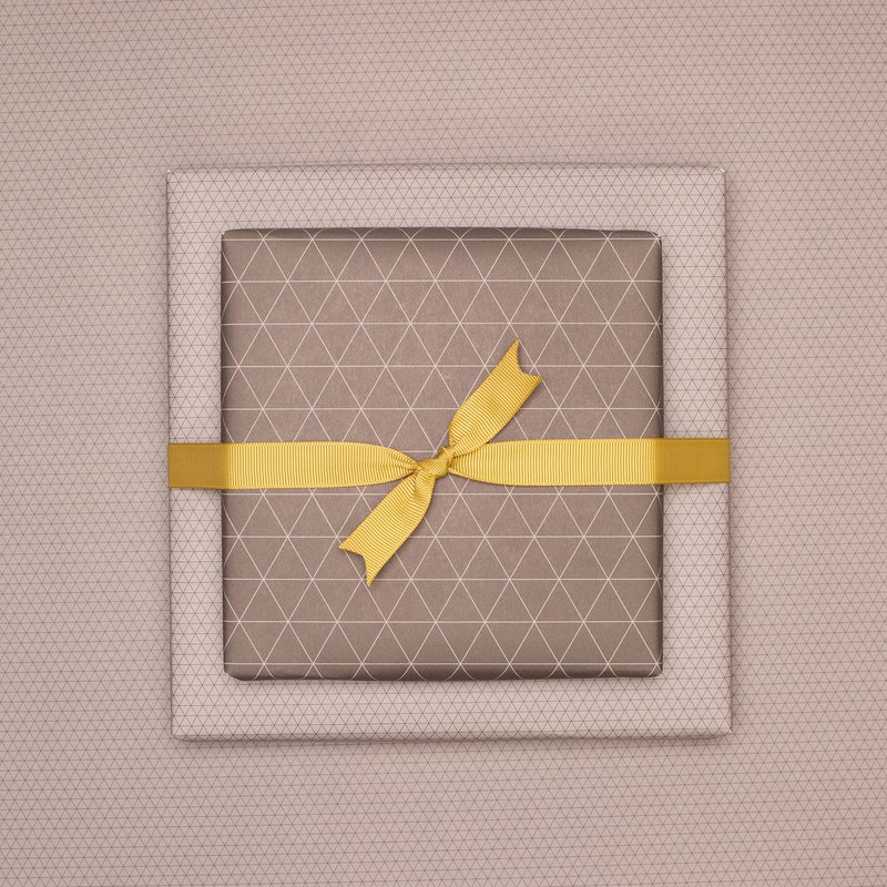 Brown wrapping paper triangles - double -sided wrapping paper for men, sustainable wrapping paper noble