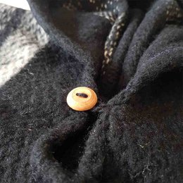Poncho Alpaca Nero - Prodotto in Ecuador