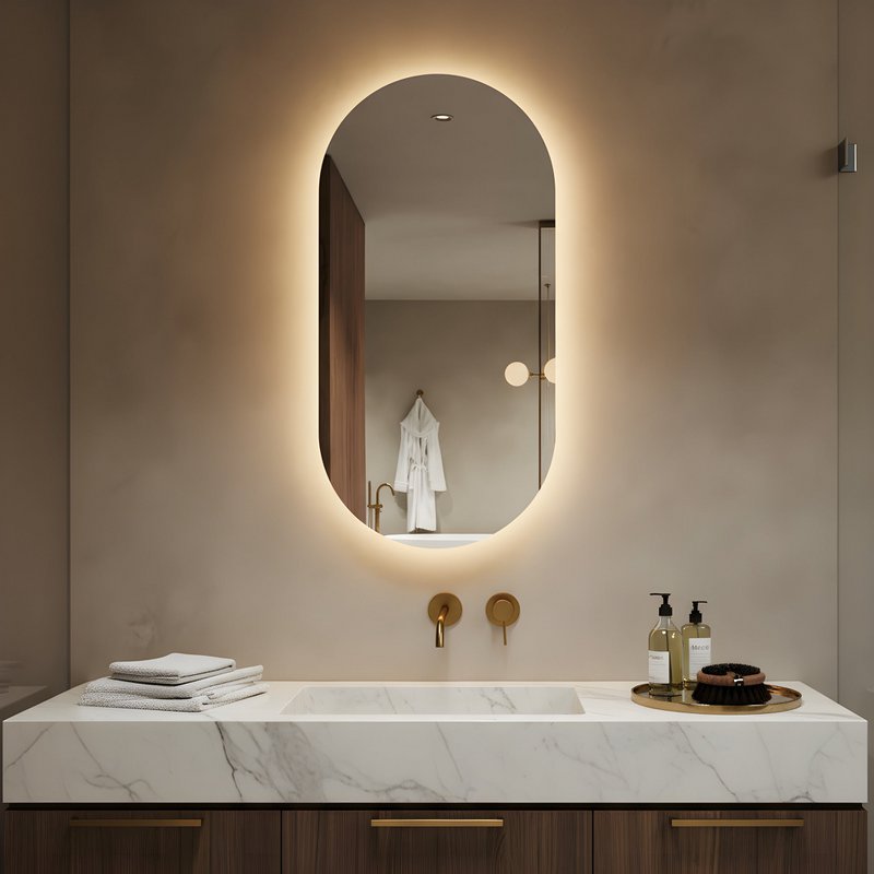 LED-badkamerspiegel Lumoire Lux ovaal 50 cm