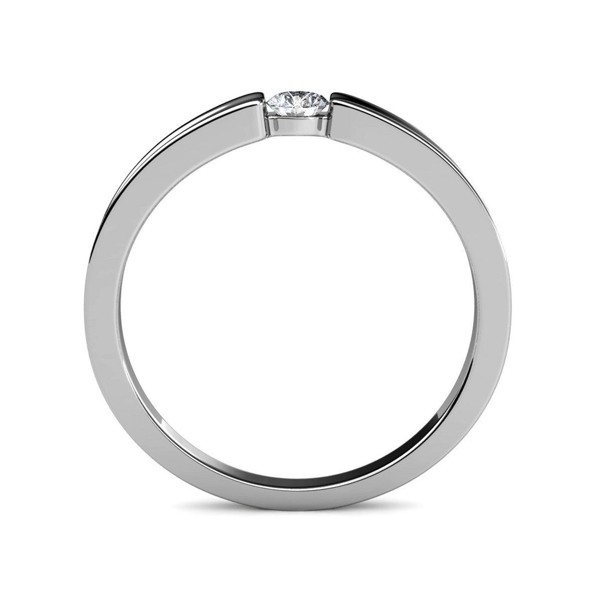 Bague Simplicity - ArgentÃ© et Cristal