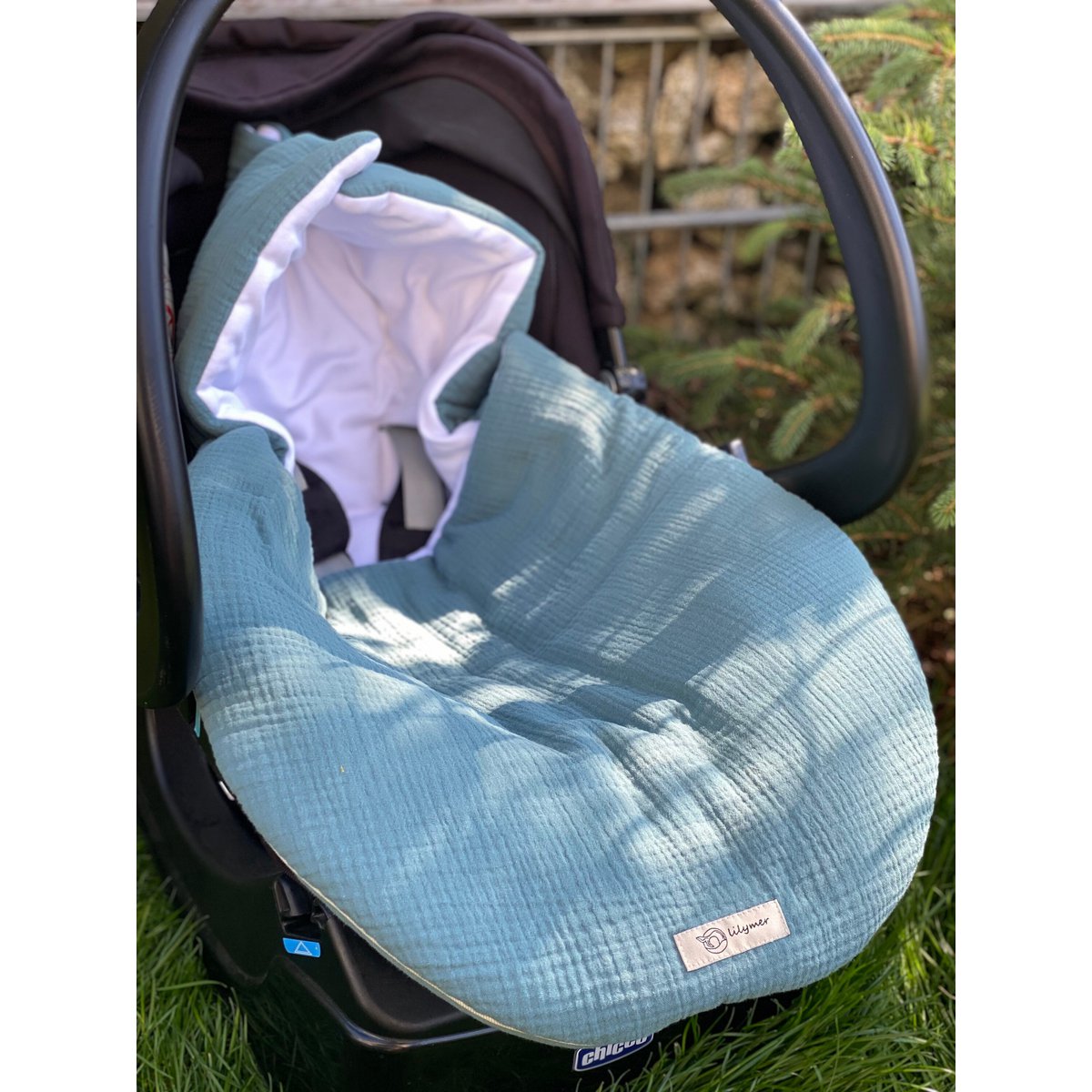 Baby-Fußsack aus Bio-Musselin: Kinderwagen- und Autositz-Schlafsack, Öko-Tex, zertifiziert aus 100 % Musselin, atmungsaktiver Autositzbezug