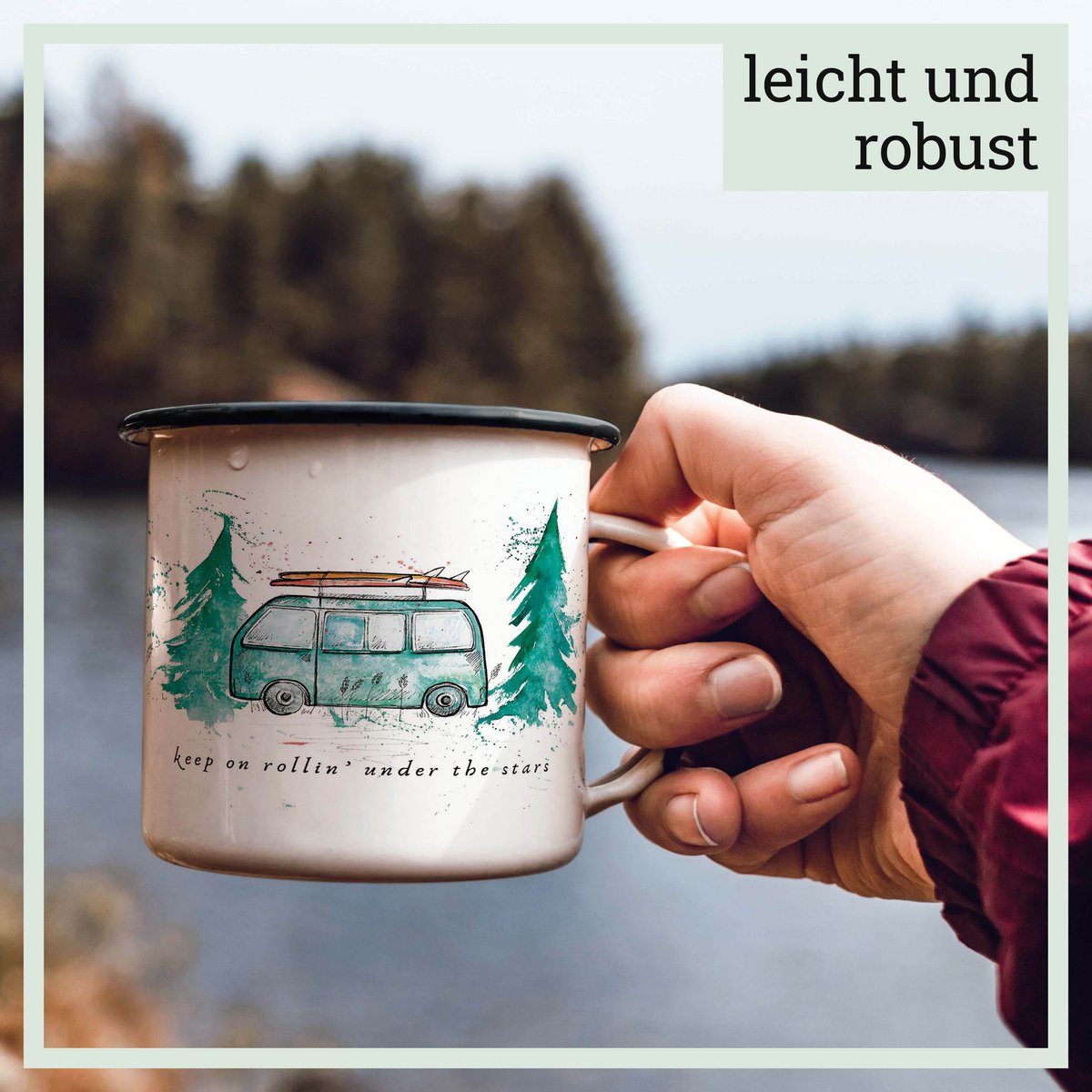 Enamel cup – Camping Bus