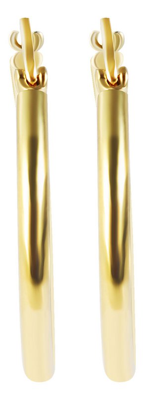 "Edina", pendientes de aro decorativos de acero inoxidable Ø 25 mm, color dorado