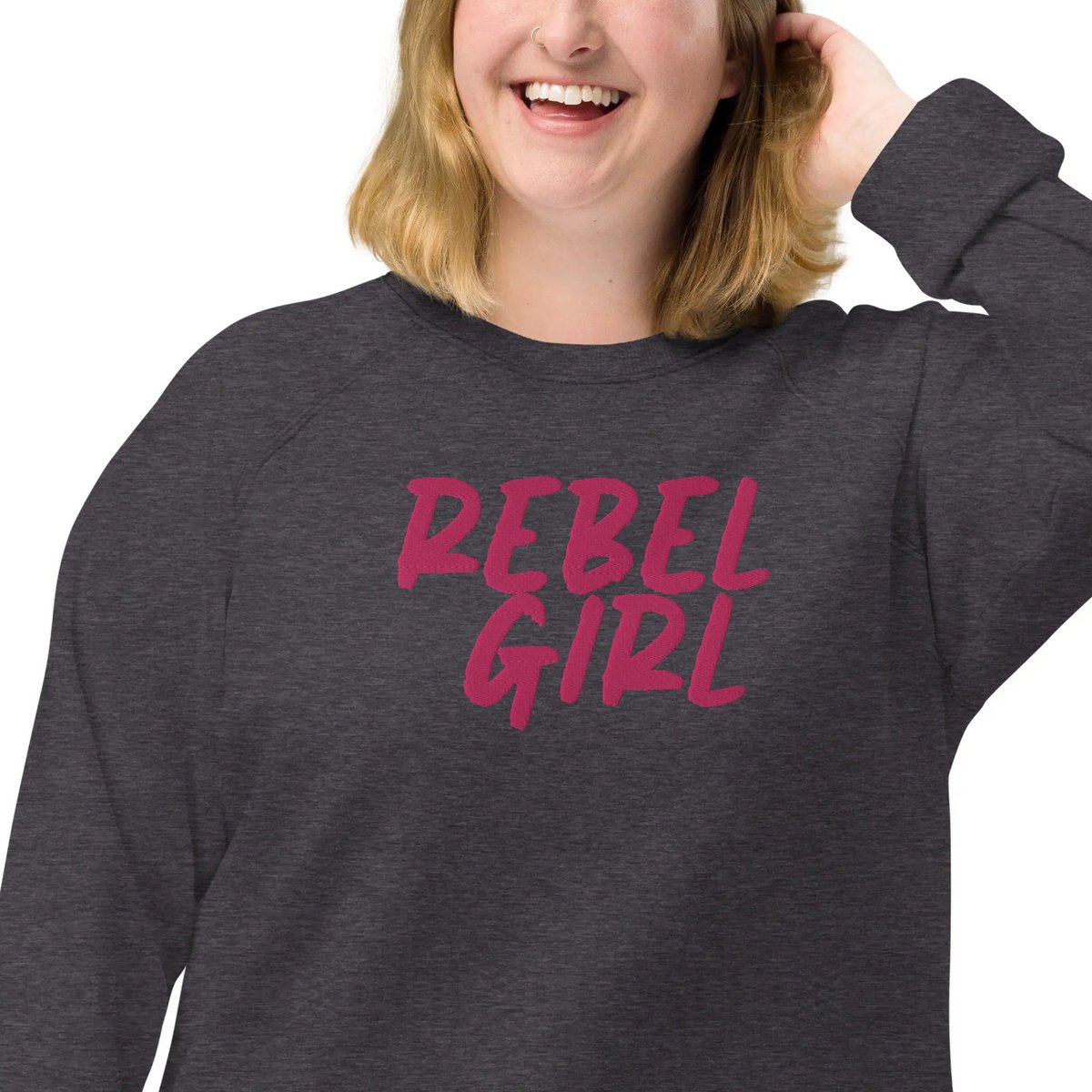 Rebel Girl Unisex Bio-Raglan-Sweatshirt Bio-Kleidung mit STICKEREI