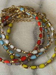 Bracelet glass bead Oranjerood