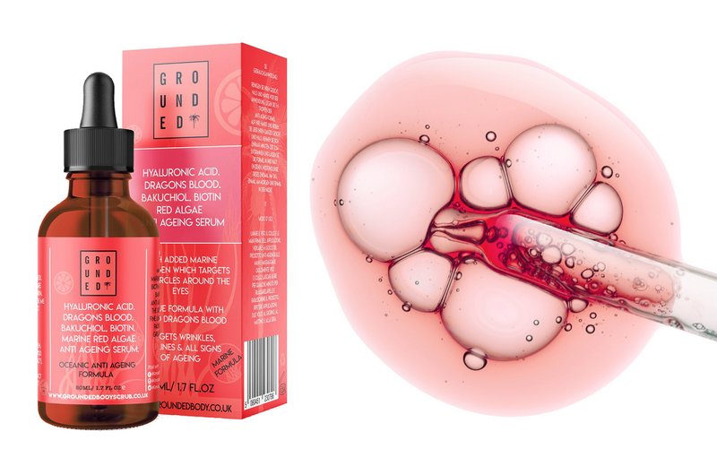 Hyaluronic Acid, Dragons Blood, Bakuchiol, Biotin, Marin Red Algae. Anti Aging Serum (50ml)