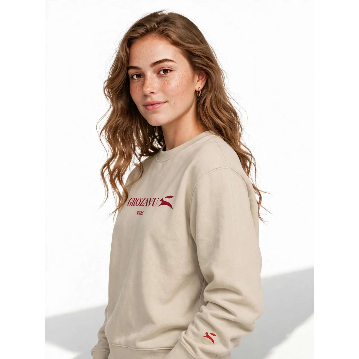 Rundhalsausschnitt aus gebürstetem Fleece