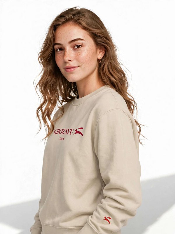 Rundhalsausschnitt aus gebürstetem Fleece