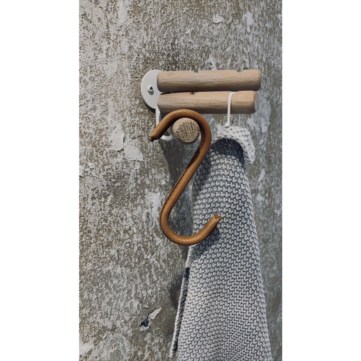 3Hooks - 3-in-1 Haak - Eiken/Wit