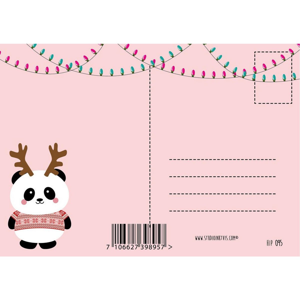 Christmas card panda Christmas sweater