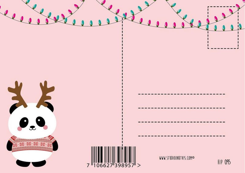 Christmas card panda Christmas sweater