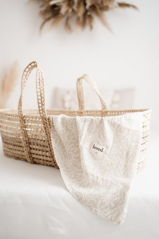 Muslin cloth, nursing cloth 120x120cm fine branches cream