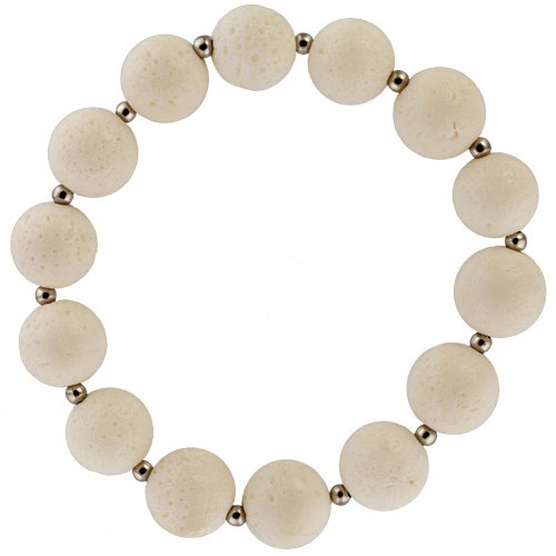 Bracelet corail blanc, 12mm