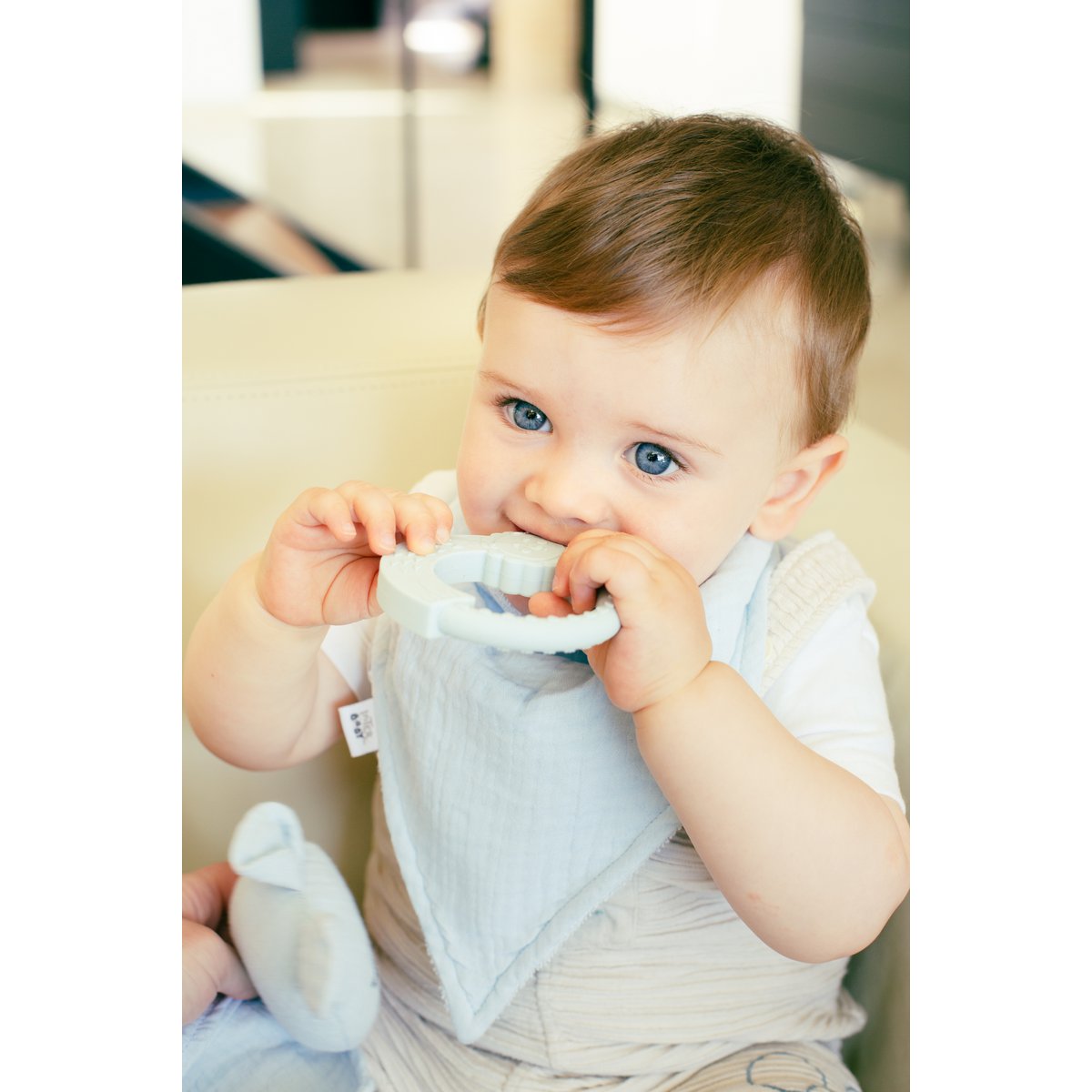 SET DOUDOU + BANDANA + Bijtring - MOD. OSO - OLIJFGROEN