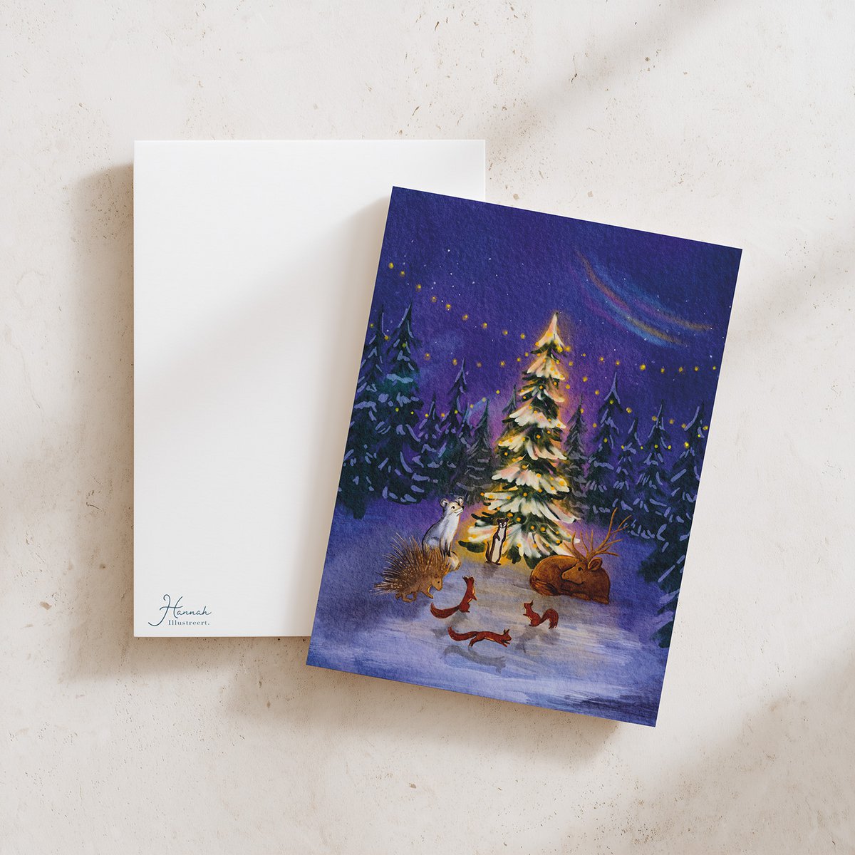 Postkarte Weihnachten im Wald