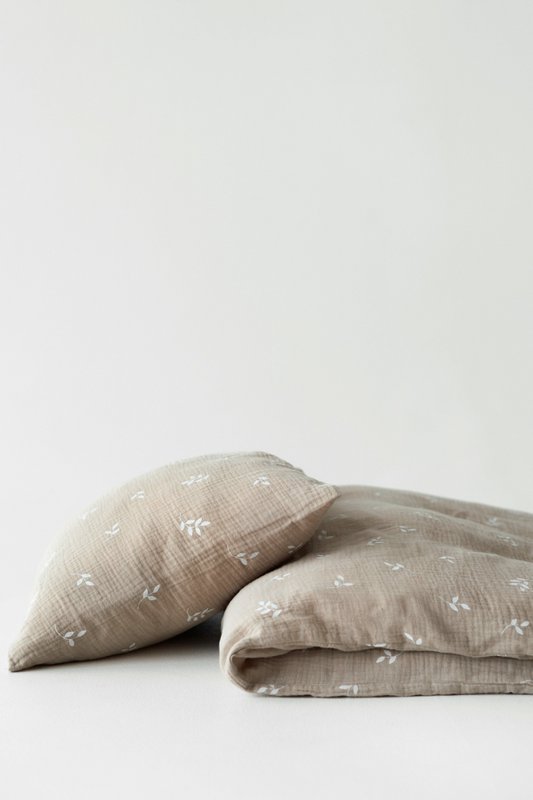 Tisu Baby Bettwäsche Cover & Kissenbezug, beige Blätter