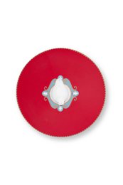 Storage Jar Love Birds Medallion Stripes Red-Pink