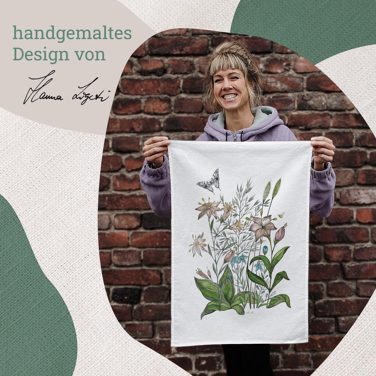 Tea towel - spring flowers