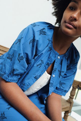 Pyjama van biologisch katoen - Blauwe vogel