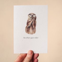 'An otter year older' Eco-friendly Birthday Card