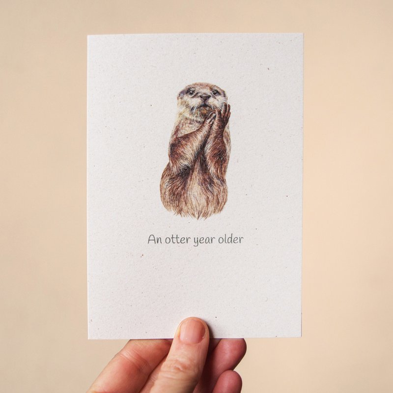 'An otter year older' Eco-friendly Birthday Card