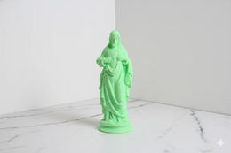 Statue du Sacré-Cœur – Finition verte phosphorescente