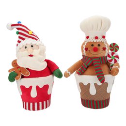 Santa & gingerbread sitting