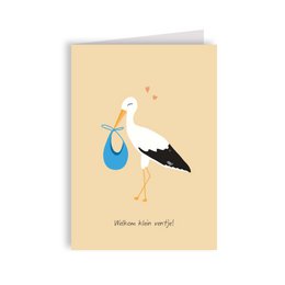 Carte de voeux de naissance - Garçon cigogne