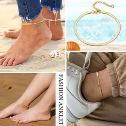 Snake Chain Ankelkæde til Kvinder Piger Justerbar Summer Beach Chain Ankelkæde Armbånd Mors Dag Gaver Rustfrit Stål Ikke Allergisk