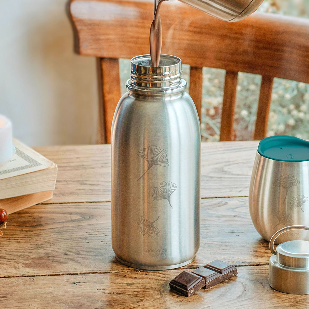 Gaspajoe stainless steel insulated bottle, model FRIENDLY+ 700ml with infuser - GINGKO