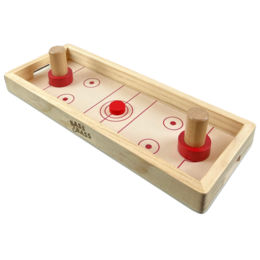 Wooden curling game, red and natural wood, rectangular board, small toy gift, 22cm