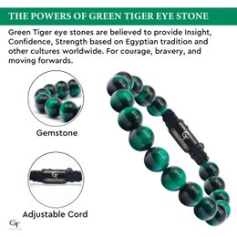 Mænds GREEN TIGER EYE perlearmbånd