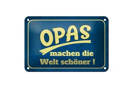 Tin sign saying 18x12cm Grandpas make the world more beautiful decoration