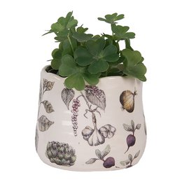 Bloempot Ø 11x10 cm Beige Keramiek Groenten