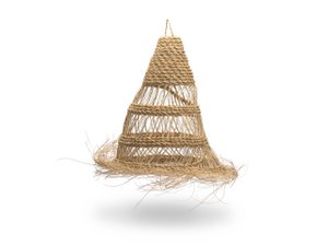 Esparto Pendant Lamp, Handmade and ethnic wicker suspension, 45x60cm