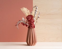 WAZON ORIGAMI Terakota Drewno