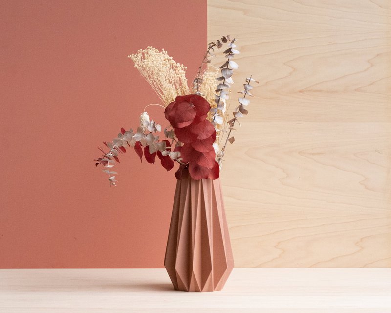 WAZON ORIGAMI Terakota Drewno