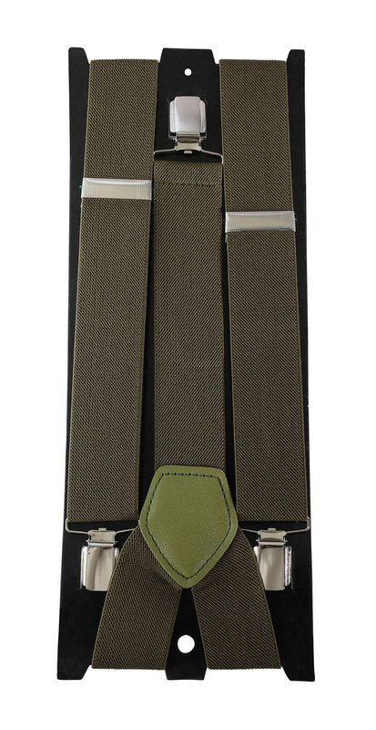 Suspenders total length 95 cm, dark green