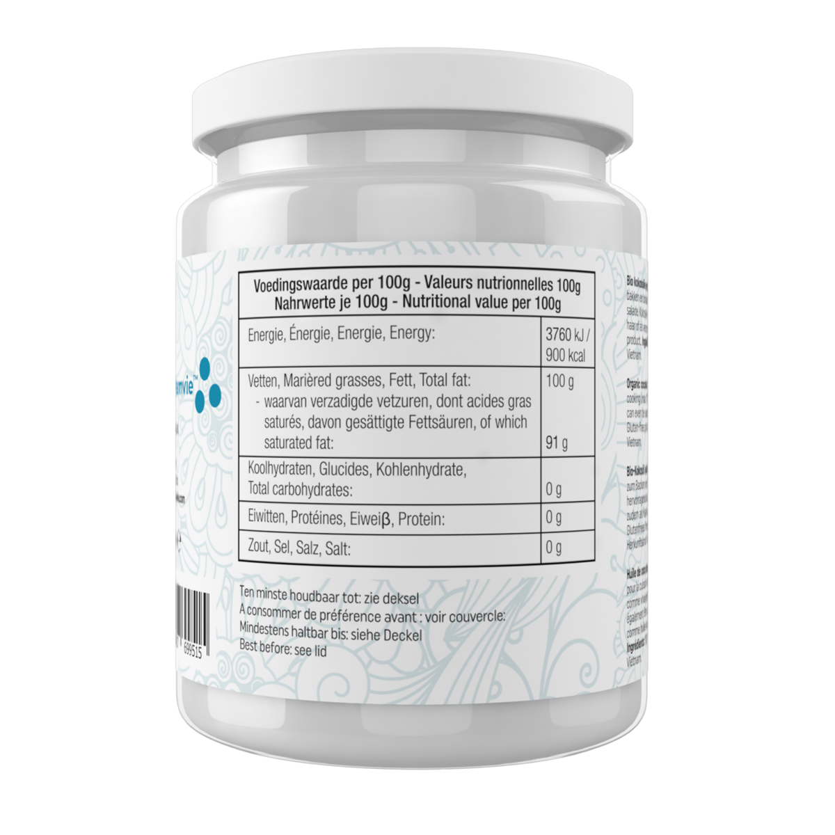CocoNamvie - 500ml Organic Coconut Oil Extra Virgin - Cold Pressed