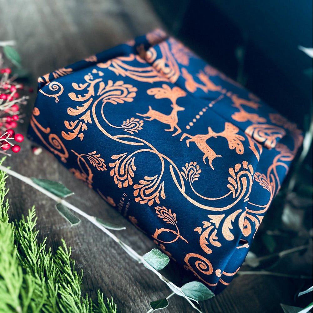 Set of 3 Reusable Recycled Cotton Gift Wrapping MYSTERIOUS Family Pack