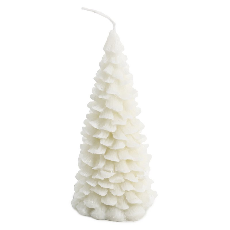 Vela árbol de Navidad rústico blanco