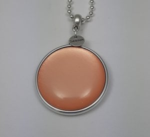 Magnus antique silver necklace long soft tone rose peach
